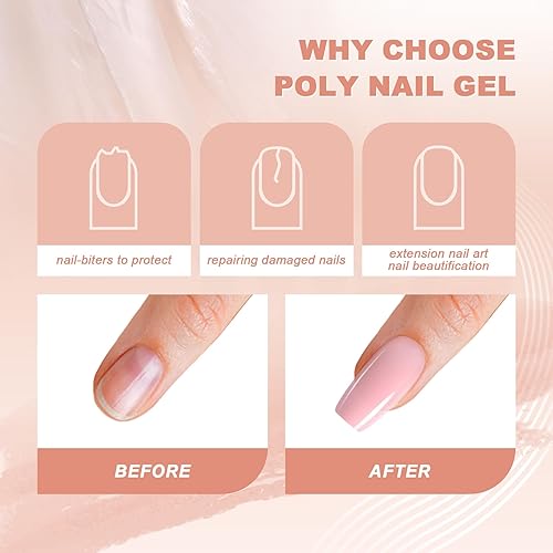 Miniatura 5 de MAGYCAT Polygel de uñas de 2.12 oz, gel de extensión de poli color rosa, gel constructor de uñas, mejora de uñas, diseño de arte de uñas para regalo