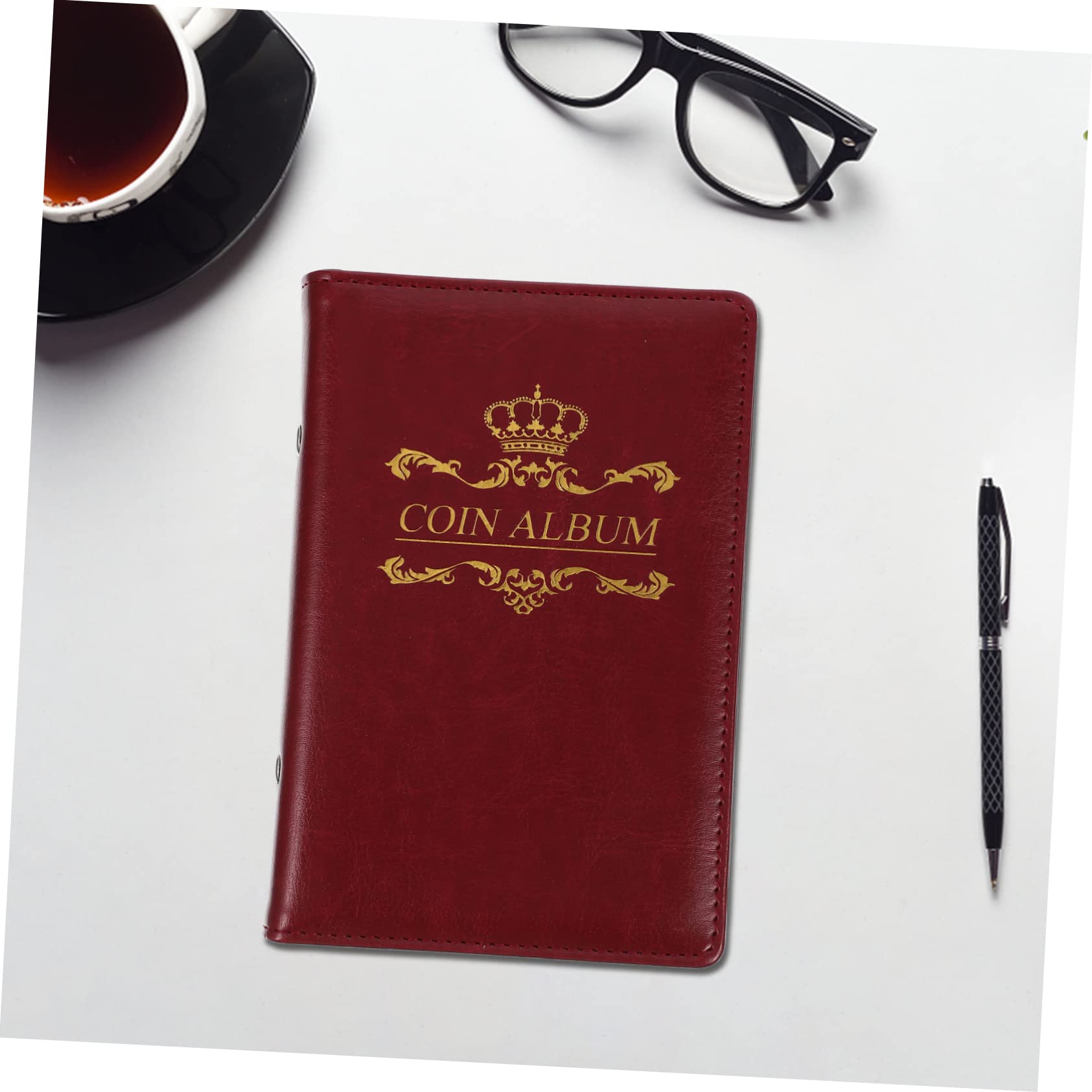 Operitacx 3pezzi Album Per Monete Collezione Libretto Protettivo Compatto e Leggero Design Elegante Con Copertura Pu Organizer Per Monete e Valuta Facile Da Trasportare Trasparente Su