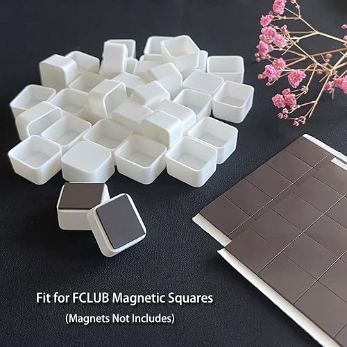 Miniatura 7 de FCLUB 100 medias sartenes vacías para acuarela, de plástico blanco de 0.06 onzas líquidas, esquinas redondeadas para paleta de pintura, juegos de