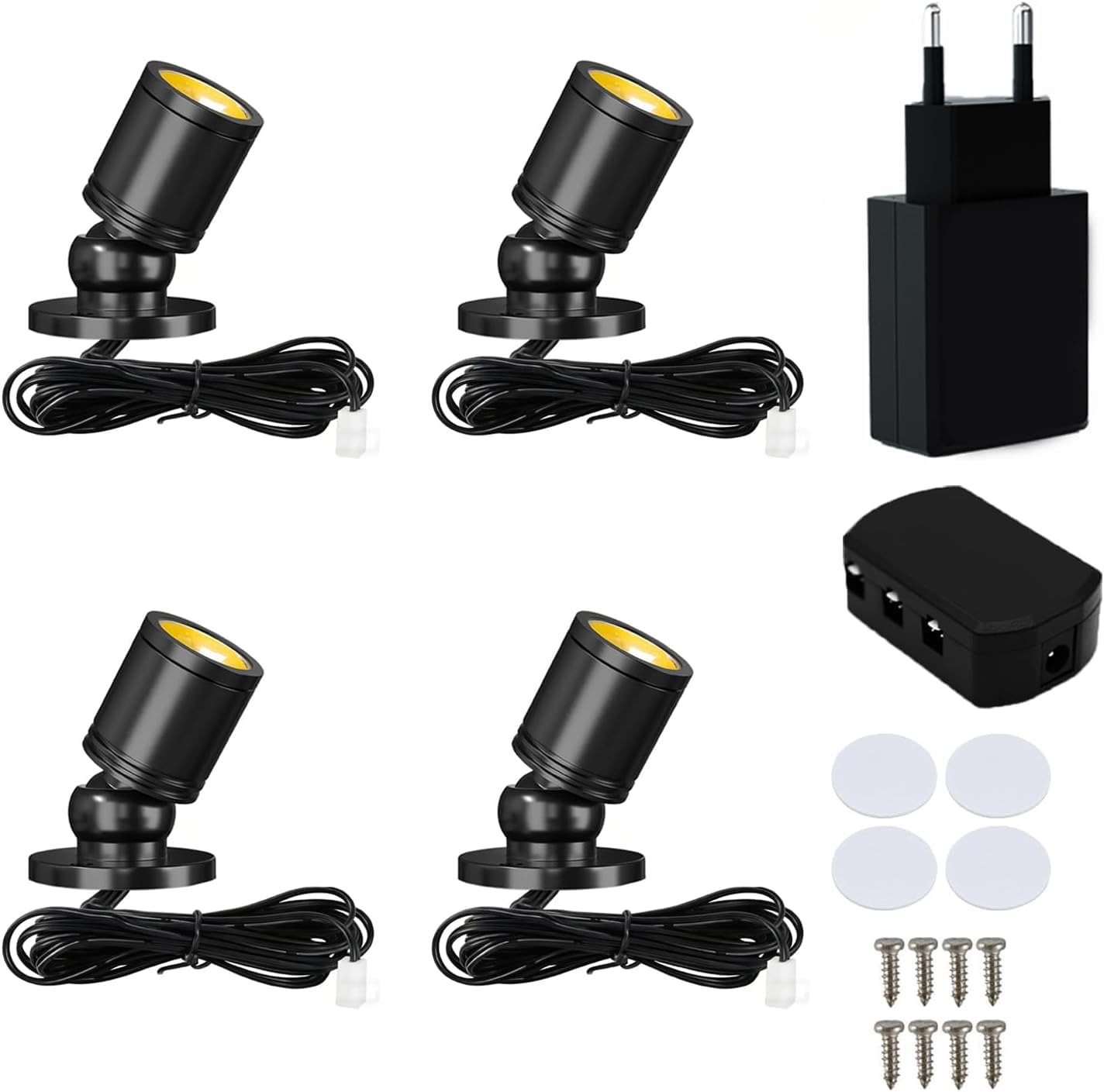 Mini led spot LED Spotlichter für den Innenbereich Schranklicht Klein LED Scheinwerfer Akzentlichter 360° Schwenkbar Aluminium Mini spot Bilderlichter für Galerien, Flur, Schrank