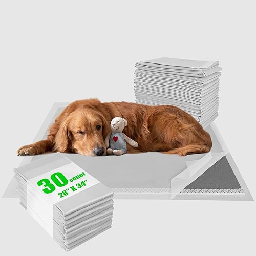 Miniatura 9 de Almohadillas de carbón para cachorros de 28 x 34 pulgadas (30 unidades), almohadillas de carbón activado extra grandes, almohadillas para orina a