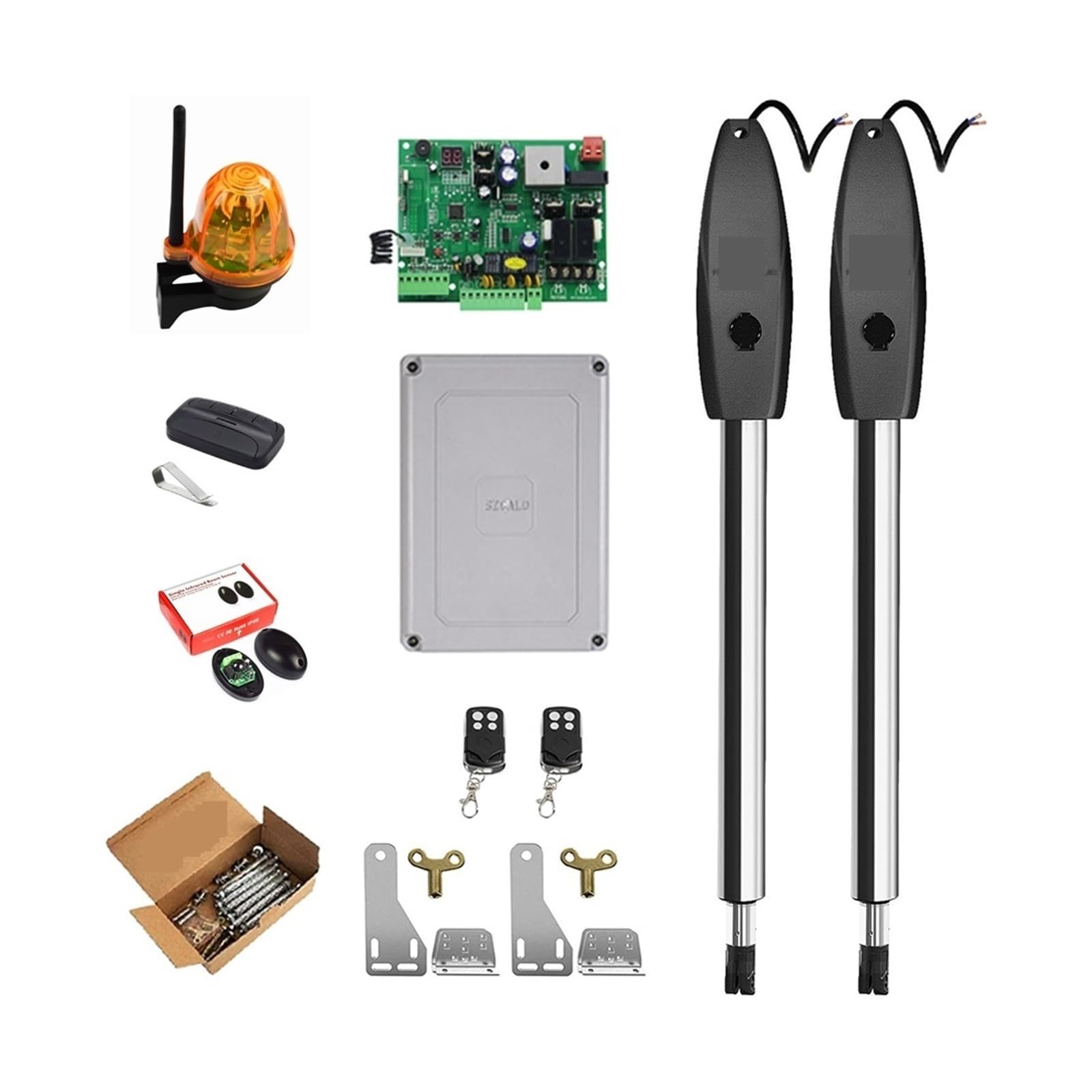 Rsgxlfqzvak Kit No3 Automatic Door Opener, 400Kg Automatic Dual Arms Electric Swing Door Gate Opener Operator Motor Actuator Closer For Access Control(Kit No3)