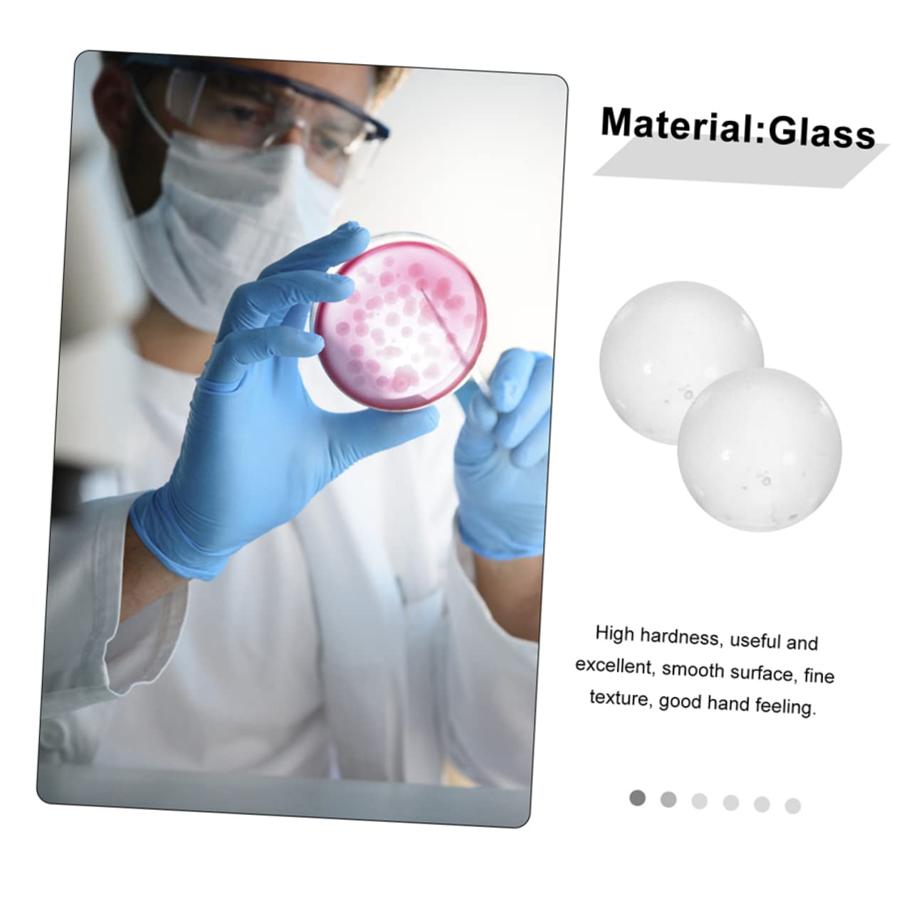 FUNOMOCYA 3sets Small Solid Glass Balls Glass Sphere Beads Laboratory Mixing Balls Borosilicate 2000pcs*3