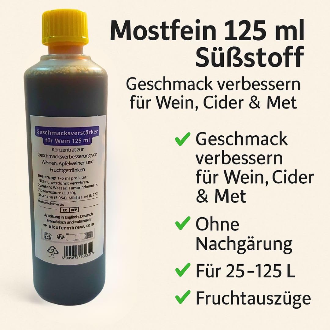 125 ML – Correcteur de goût à Base d’extraits de Fruits pour vin Maison, cidre et Hydromel – Stable après Fermentation