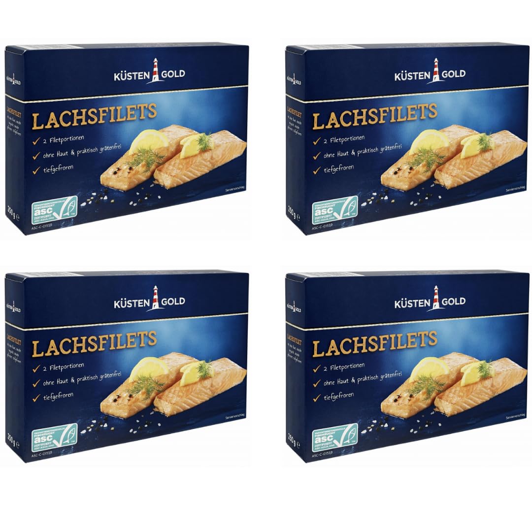 Lachsfilets Lachs 250 gramm X 4 STÜCK [Frischegarantie]