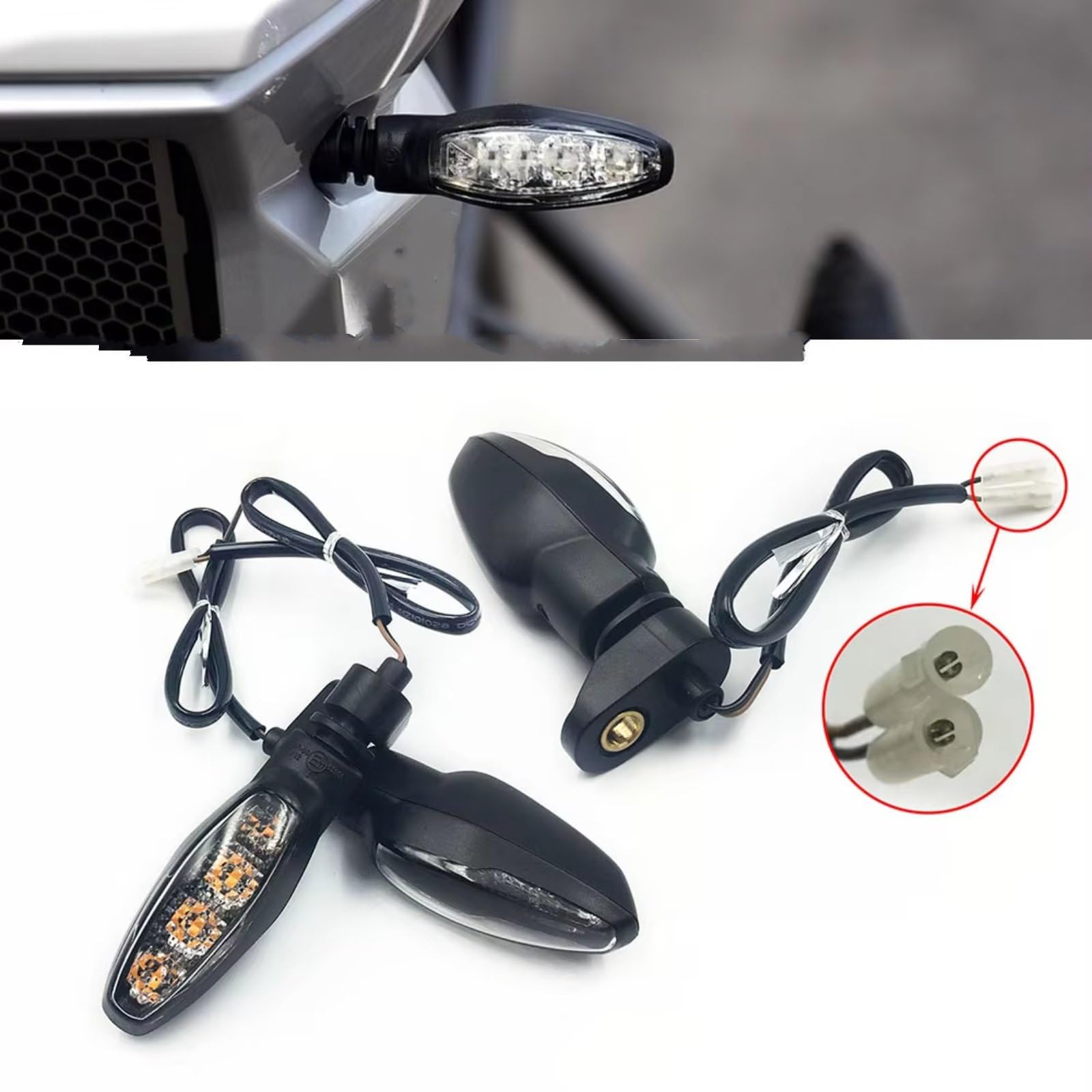Per Tiger 800 2011-2017 Per Tiger 900 2020-2022 Per Tiger 1050 2006-2012 Per Tiger 1200 2012-2015 Accessori Per Indicatori Di Direzione Per Moto Indicatori Moto(Black,2 pair)