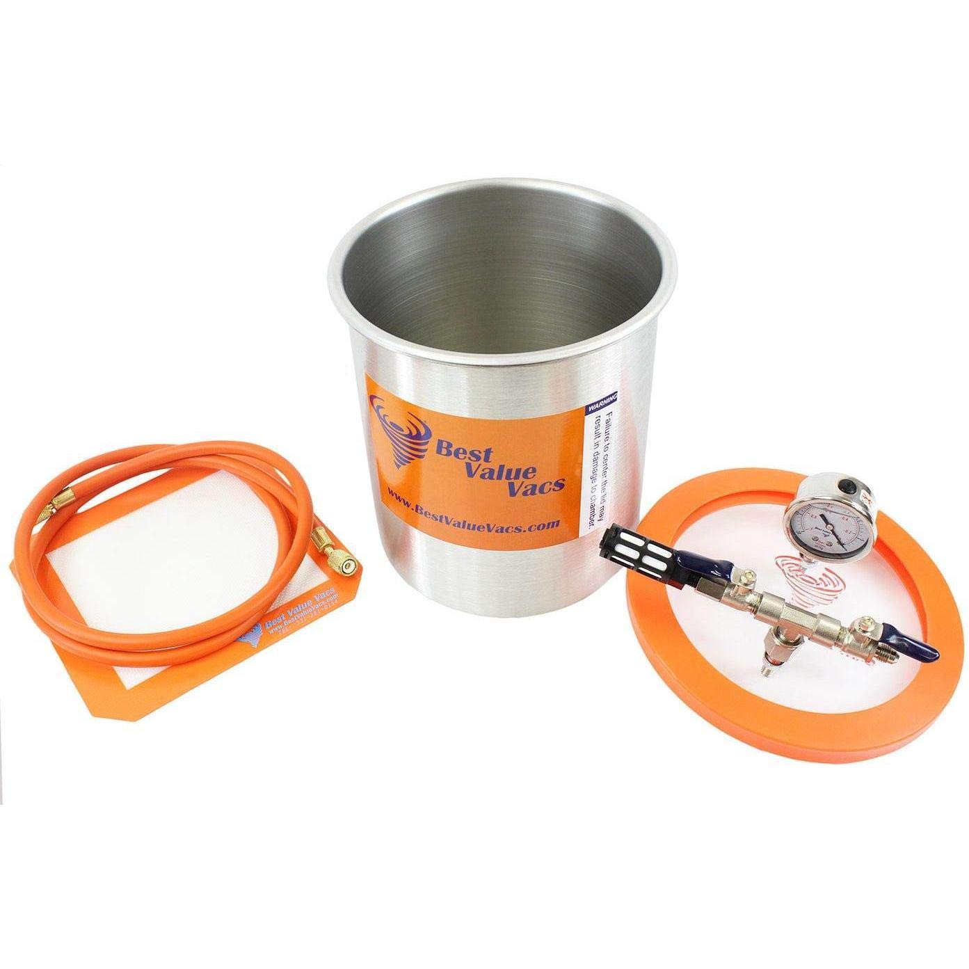1.5 Gallon Best Value Vacs Stainless Steel Vacuum & Degassing Chamber (Assembled in USA, with Warranty) *FREE SHIPPING*