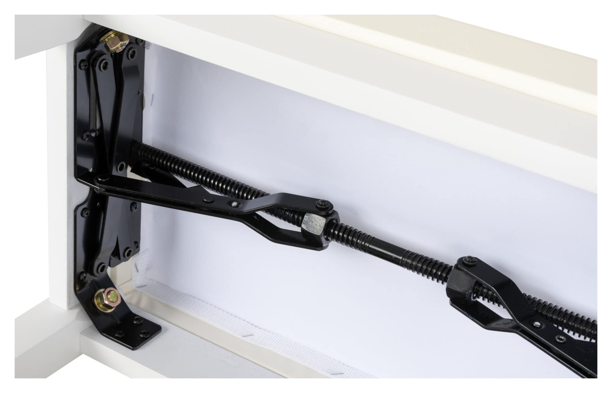 Classic Cantabile Pianobank Modell P - Weißes Polster aus Kunstleder - Höhenverstellbar von 48 bis 58 cm - 2-fache Kreuz-Mechanik - Massive Holzkonstruktion - Weiß Hochglanz