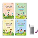 Graphene Magic Practice Copybook for Preschool Kids Reusable Books Contains Alphabets Numbers English and Math Excercise (4 Books, 1 Pen, 1 Gripper, 5 Refills)
