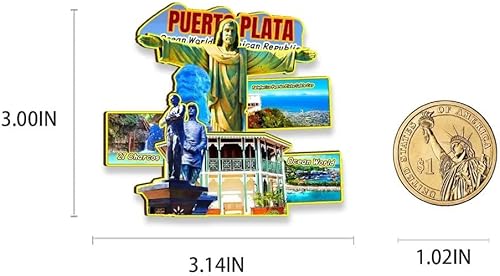 Miniatura 3 de Puerto Plata República Dominicana Imán para nevera, monumentos 3D, decoración coleccionable de recuerdo hecho a mano
