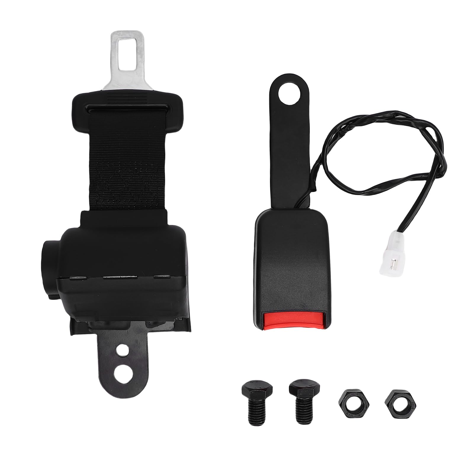VBESTLIFE Ceinture de sécurité Universal Forklift, 2 Points Pointus S'adaptent à la Tondeuse de Tracteur Buggy Rétractable 43.3 Pouces