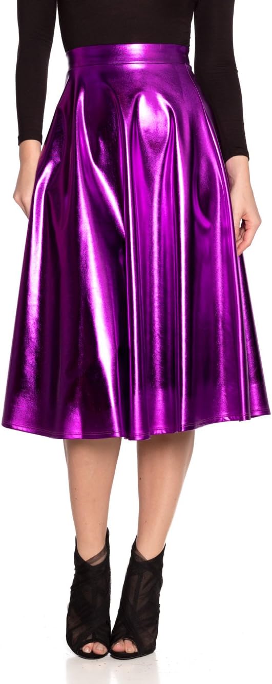 Cemi Ceri Women's J2 Love Faux Leather Flare Skirt
