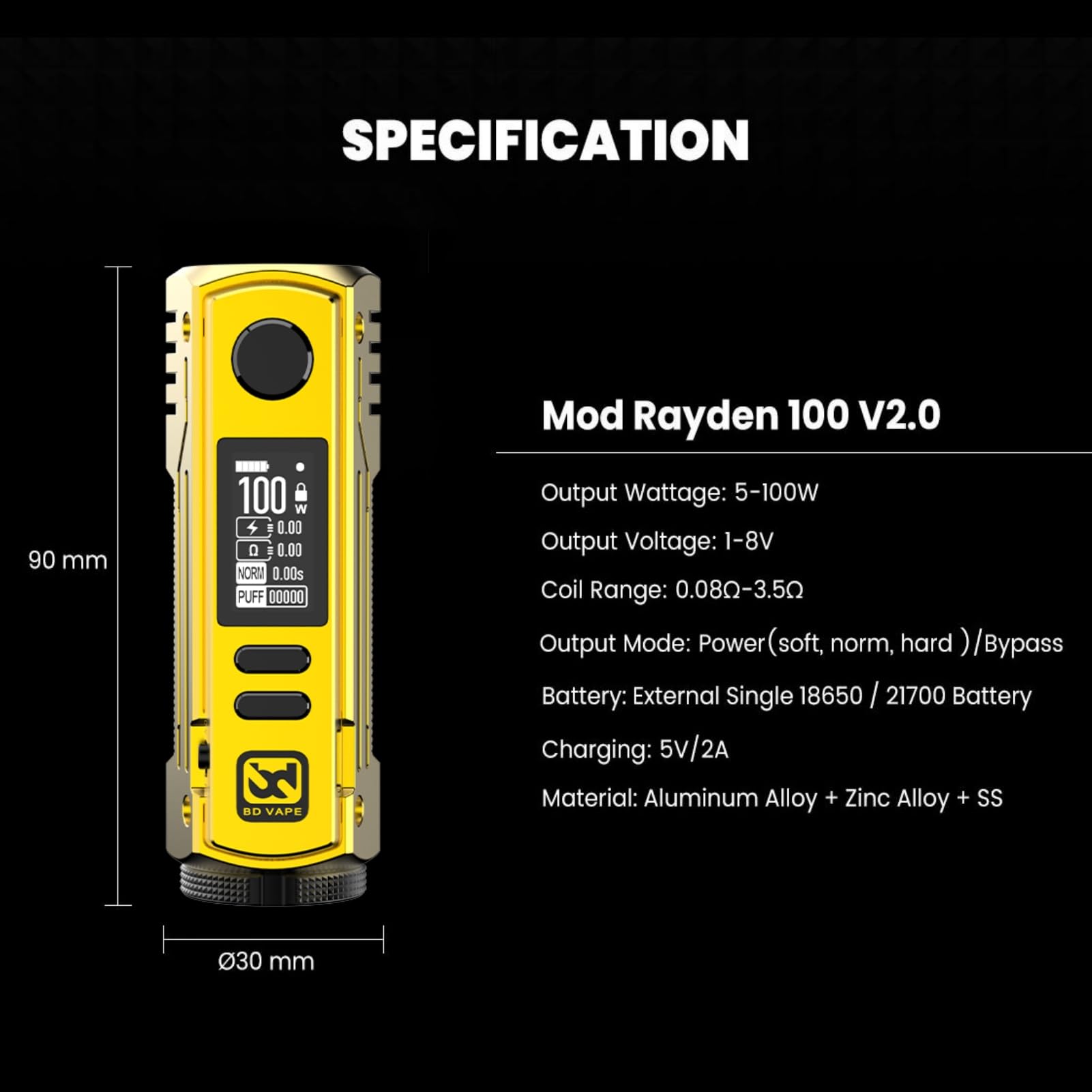 vap concept les angles BD Vape Rayden 100 Box Mod