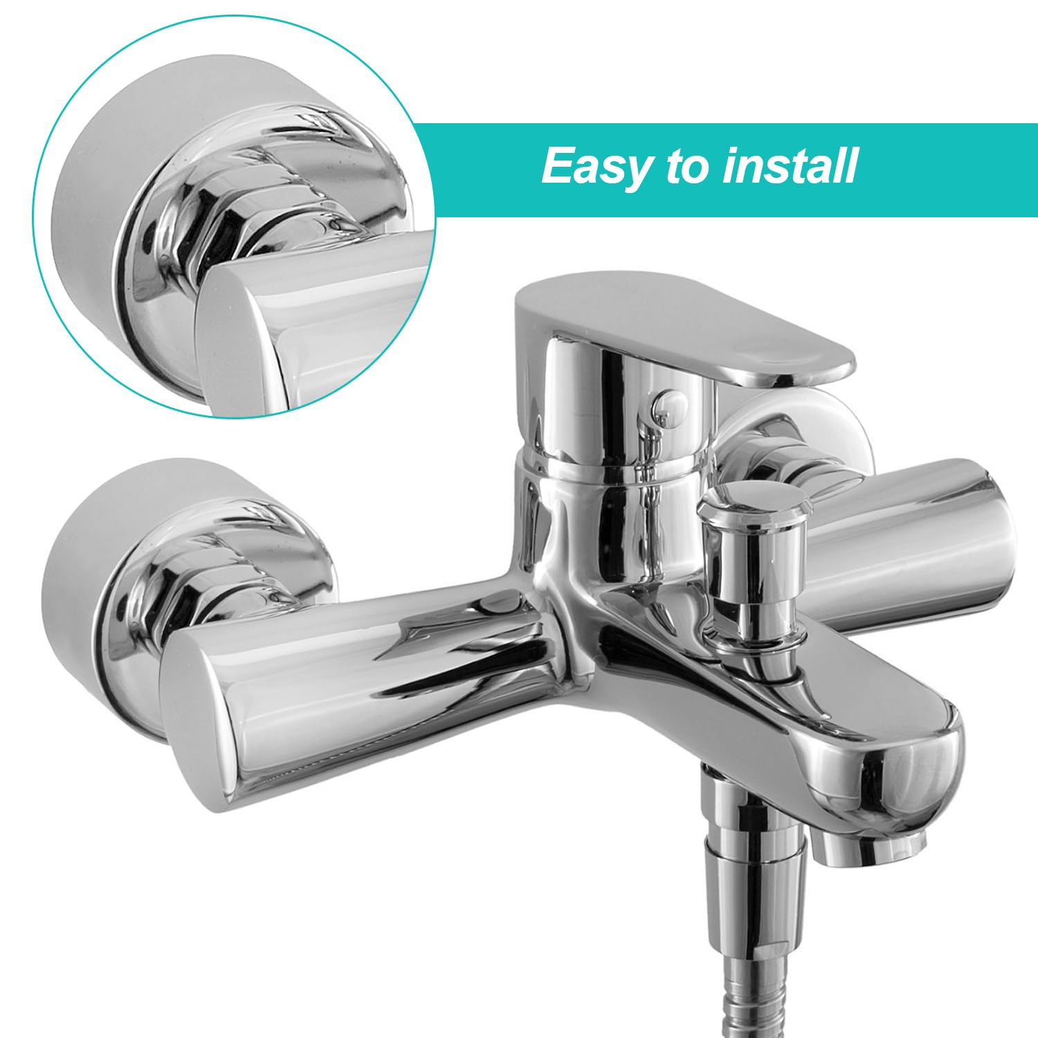 Riisoyu 4 stuks rozetten voor douchekranen, 66 x 25 x 30 mm