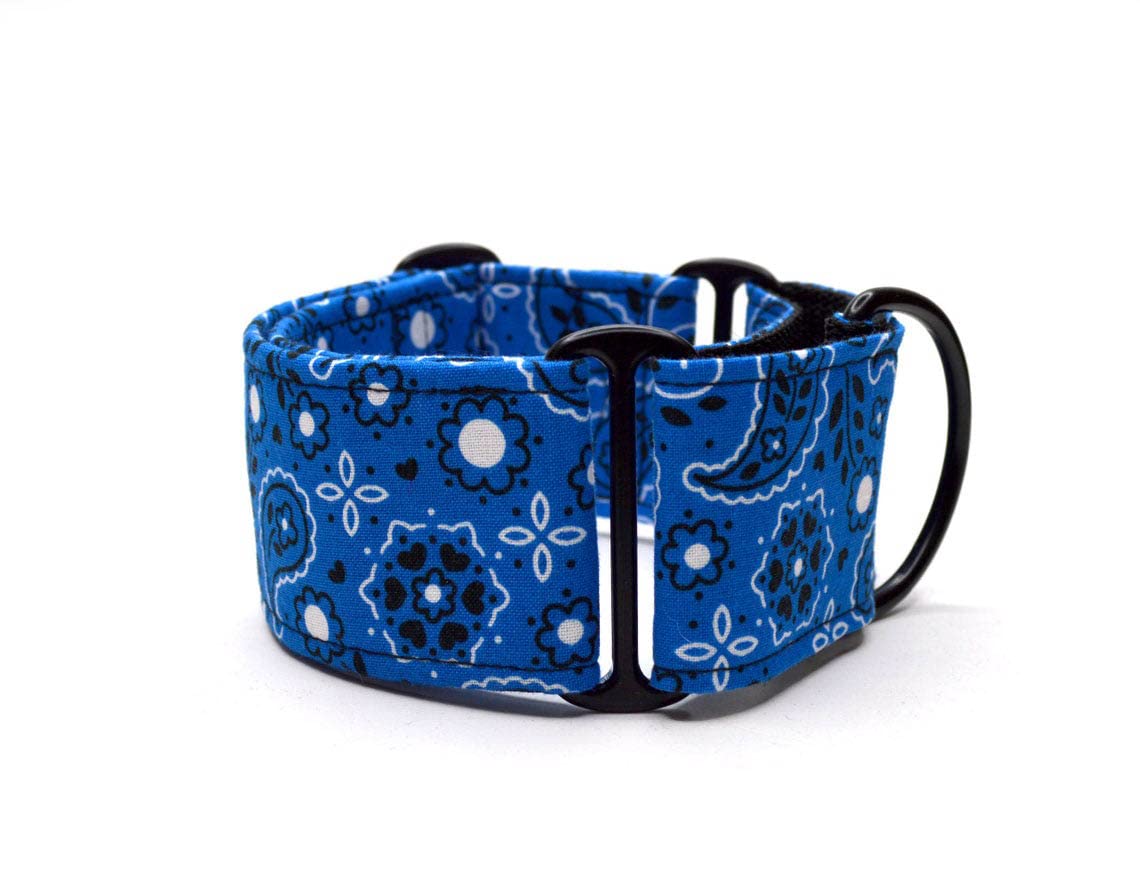 Collare per cani martingale: Blue Bandana, fatto a mano in Spagna da Wakakán