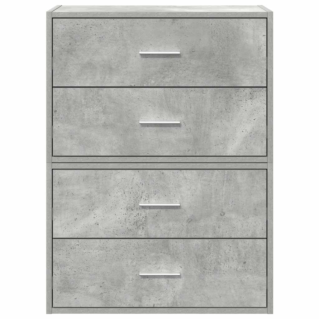 Genérico Armarios con 2 cajones 2 uds Gris hormigón 60x31x40 cm,Mobiliario,Armarios y Almacenamiento,Cajoneras,858828
