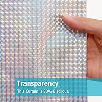 Vista 4 de Ga-Geetopia Holographic 3D EVA Shower Curtain Liner Ice Cube, 72x72 Medium Weight Clear Plastic Bathroom Shower Curtain with Rustproof Metal