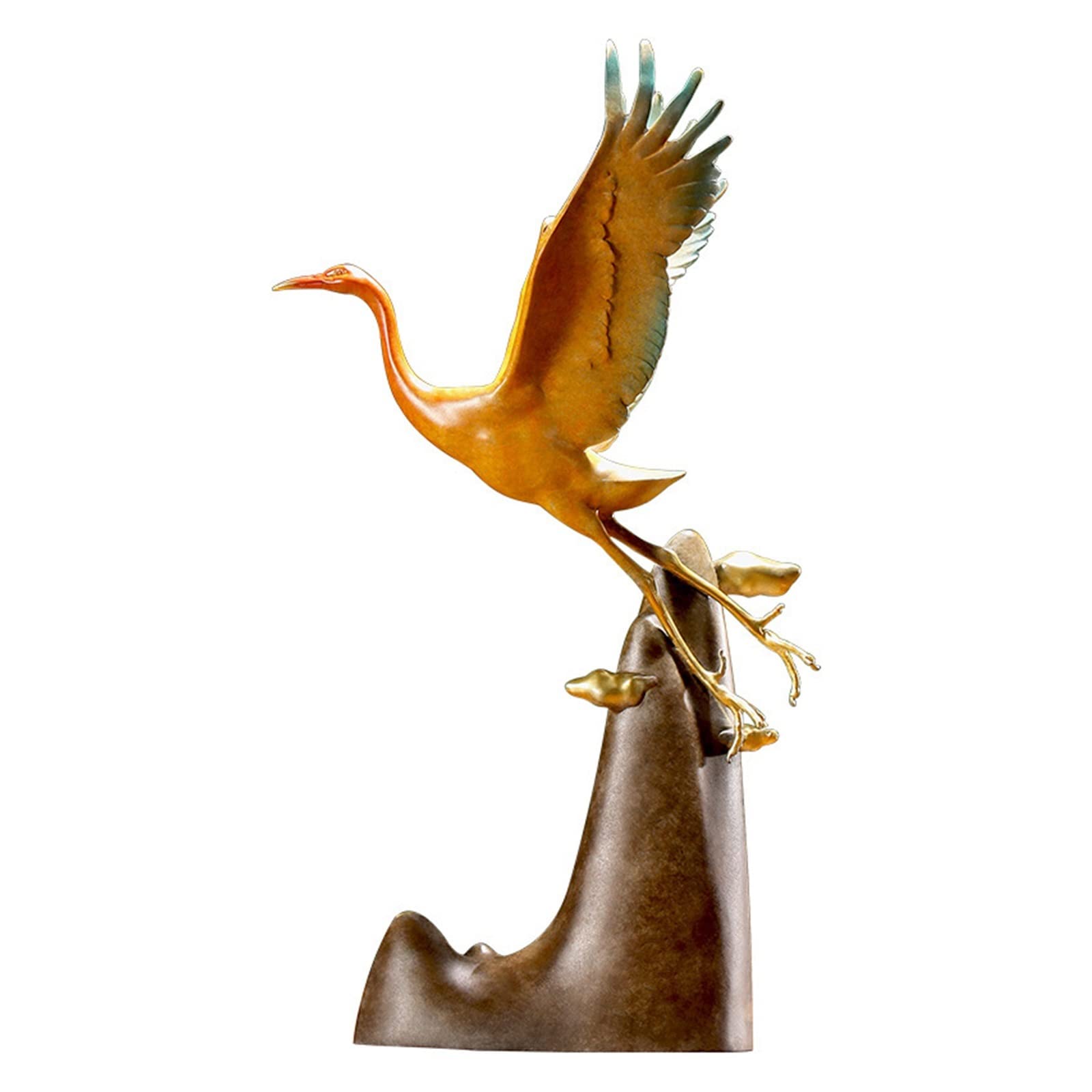 ZZlei2yu-12 Home Decor Ornament All Copper Crane Ornaments Chinese Zen Home Crafts Living Room Entrance Decorations Colorful Ornament