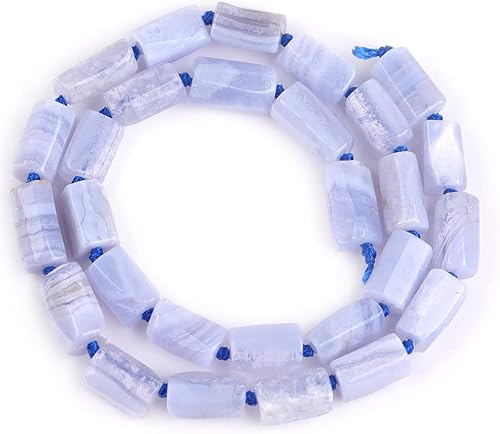 GEM-Inside - 31 cuentas de piedra de calcedonia azul natural de 0.315 x 0.472in, piedra de piedra de calcedonia facetada de forma libre para hacer