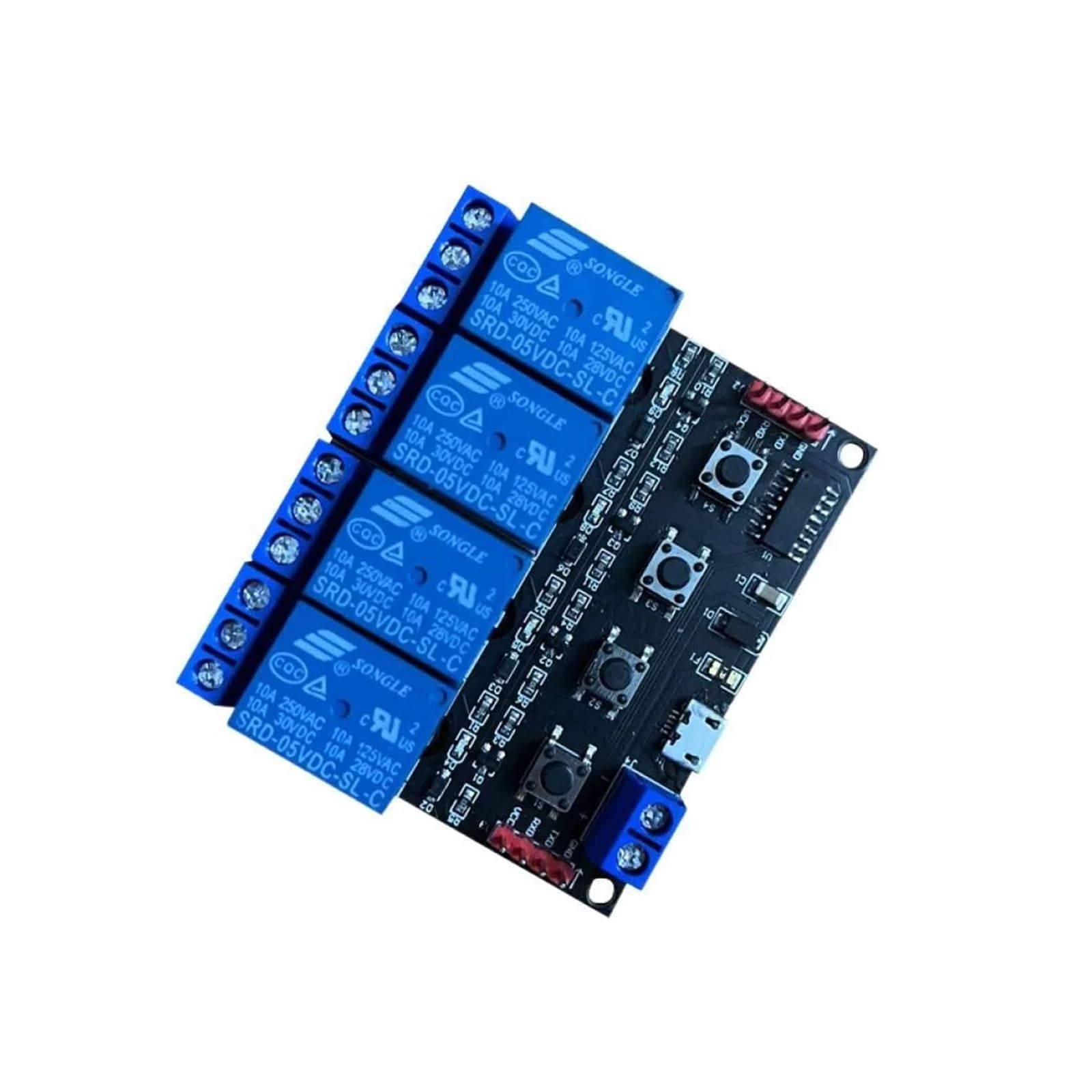 Modulo relè PLC Scheda di controllo modulo relè a 4 canali porta seriale TTL Relè di alimentazione 5V