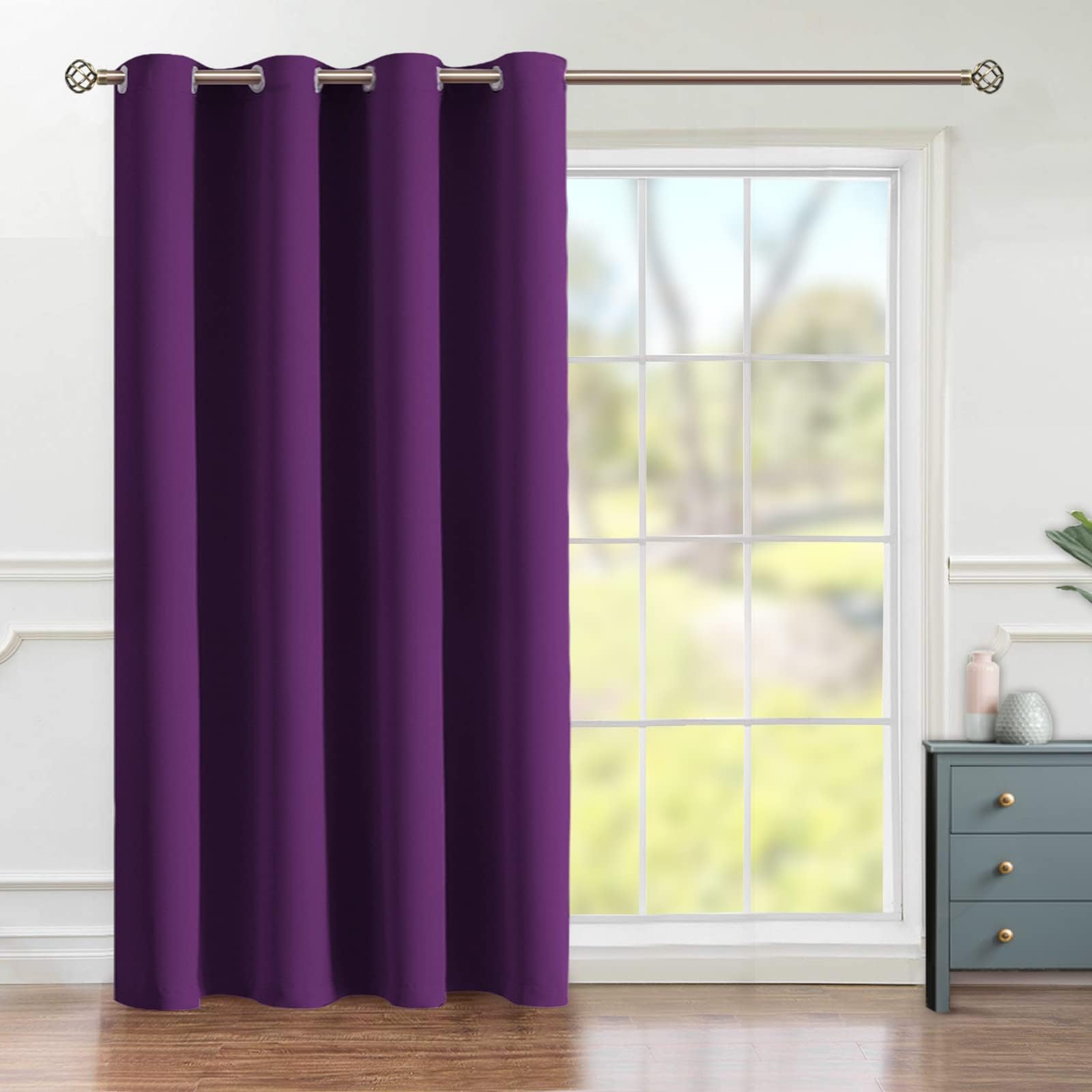BGment Fashion Doorway Curtain 52 X 84 Inches, Blackout Curtains Room Darkening Privacy Room Divider Curtain for Bedroom Closet Door, 1 Panel, Purple, 84 Length X Wide 52