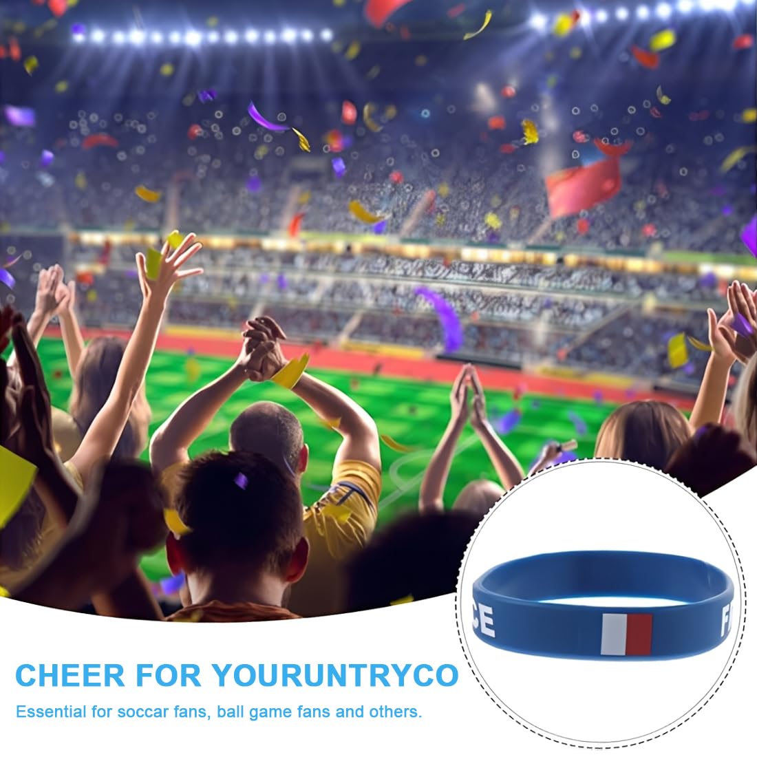 6 Pièces Français Flag Silicone Wristbands Wrist Bands, Bracelet Cadeaux De Fête, Pour Drapeau Français Inspirant Pièce Maîtresse De Chariot Drapeau, Monde Football Chaîne À Main Décorations(B)