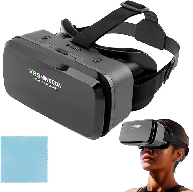 VR Headset for Phone, 100° Wide Angle VR Headset Glasses - Adjustable Pupil Distance, Lightweight Design for 4.0-6.0 inch Phones, Immersive 3D Movies &amp; Games