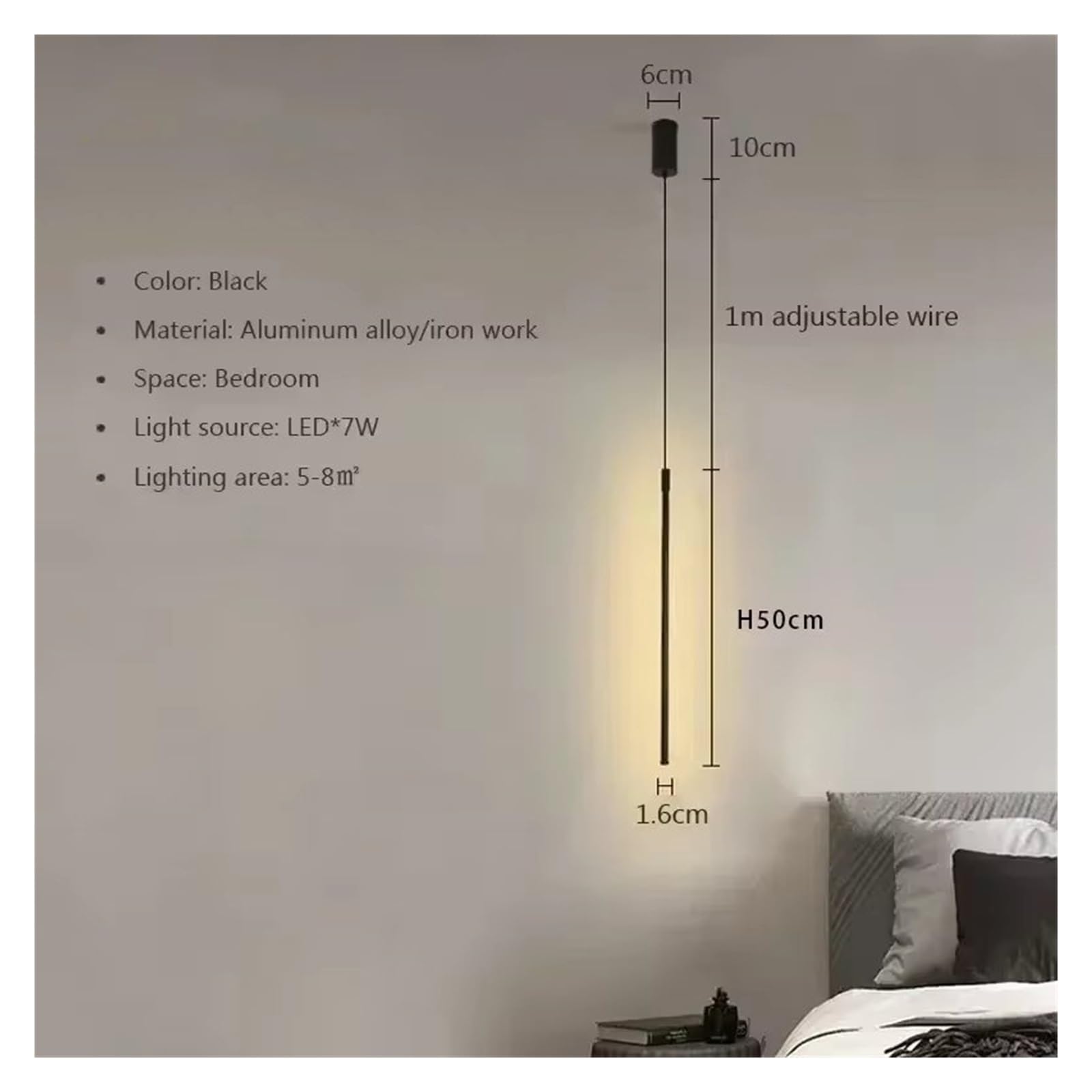 Moderne de a Sospensione a LED per Sala da Pranzo, Camera da Letto, Comodino, Dari di Sfondo, Dari di Cristallo (Bianco Caldo)