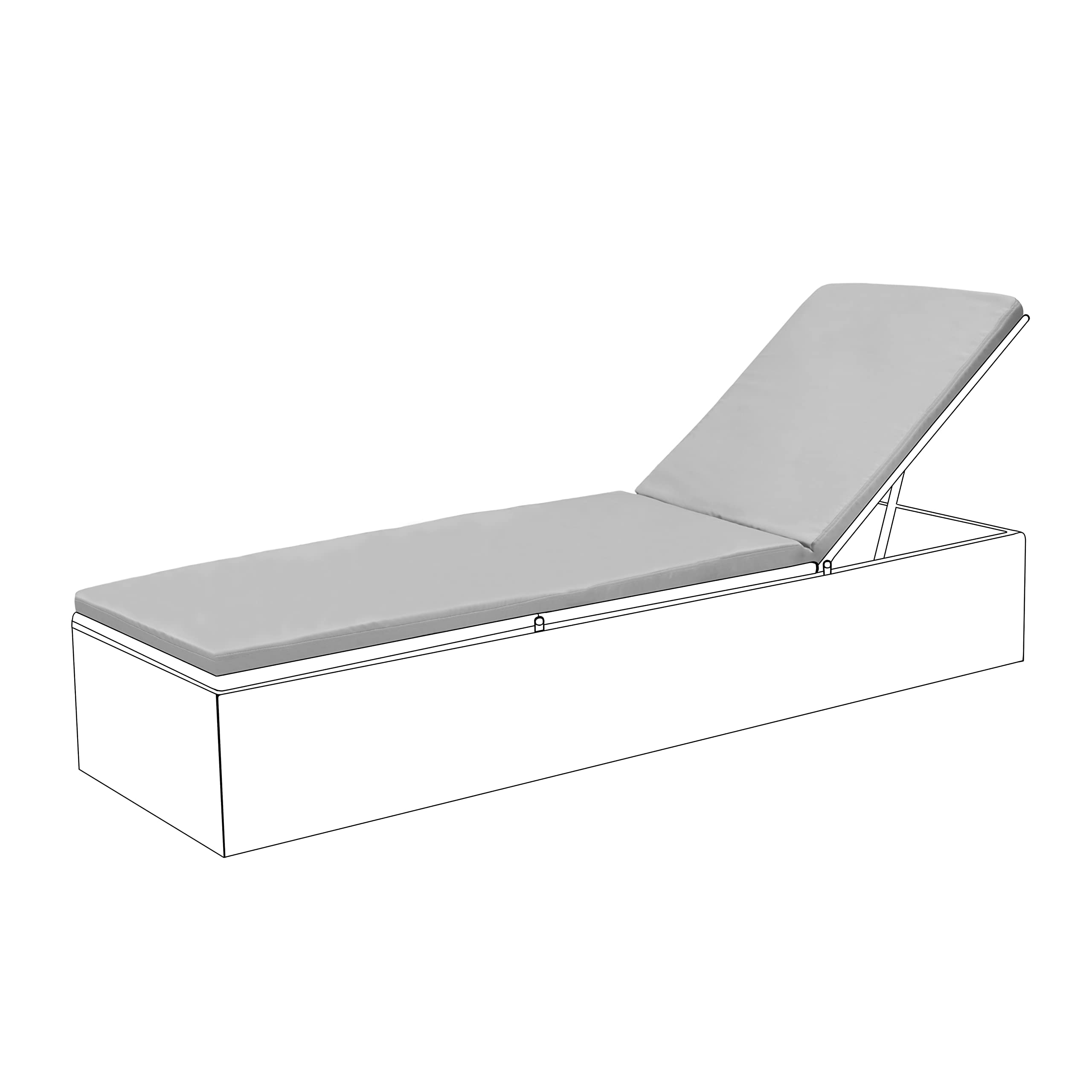 Gardenista Cuscino per Sedie a Sdraio per Giardino | Pieghevole Cuscino per Sdraio Resistente all'acqua Lettino Prendisole | Cuscino per Sedie da Esterni | Leggero Cuscini per Sdraio (1, Grigio)