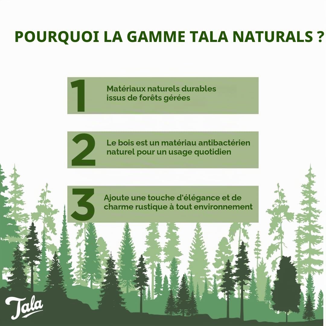 Tala Étagère à épices 18 pots en bois d'hévéa, rangement organisé pour herbes et épices, design en bois à 3 niveaux avec rails de protection avant pour un rangement facile et sûr, trous de fixation