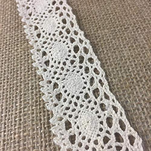 Cluny Trim Lace Natural Cotton 1.5" Wide, 3 Yards. Ivory