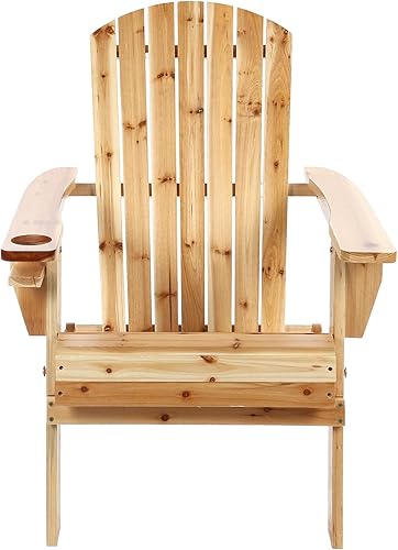 Miniatura 7 de Sillas plegables Adirondack, sillas de césped de madera para exteriores con soporte para tazas, silla de patio para jardín, patio, piscina, patio