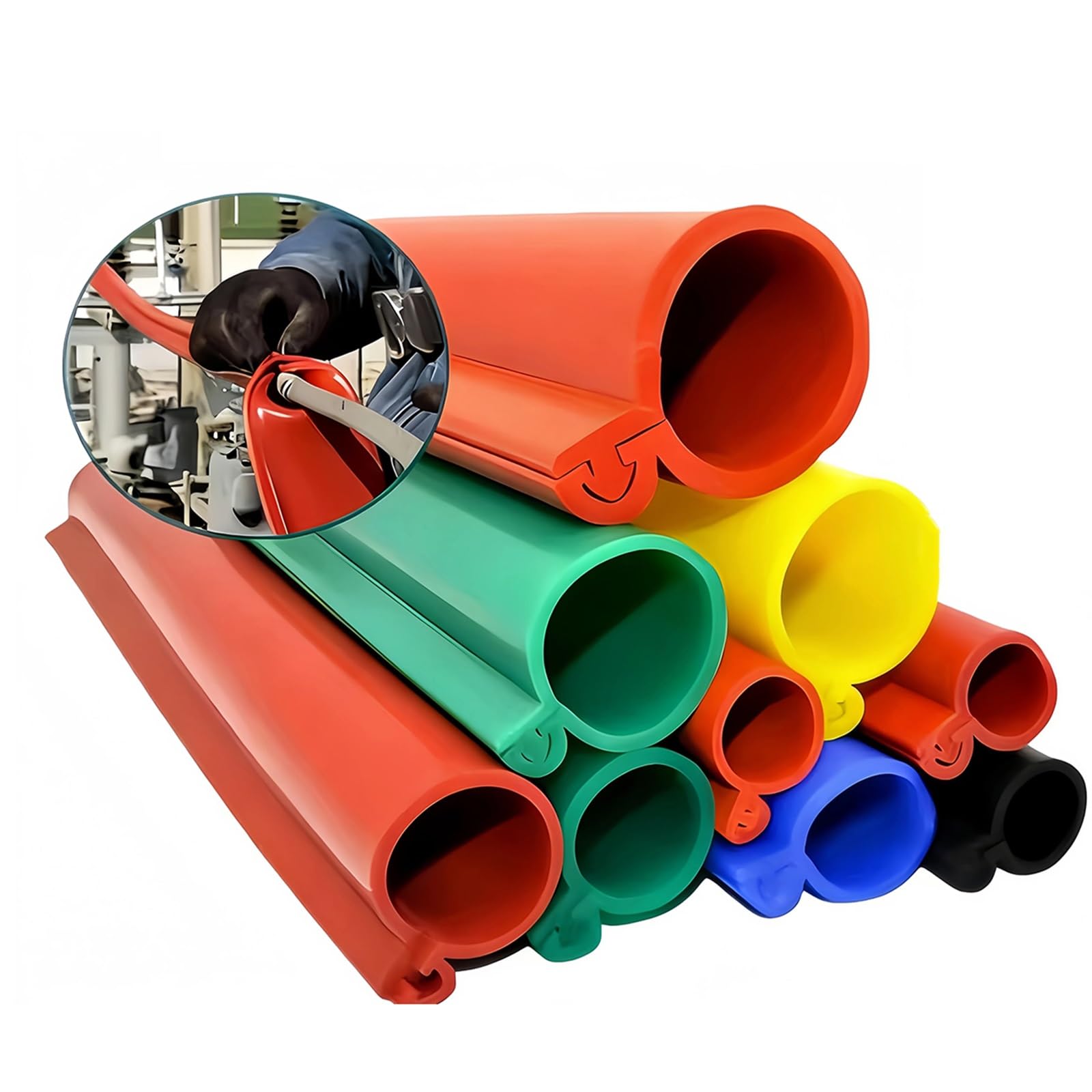 Protezione per Cavi, Guaina in Silicone per Cavi ad Alta Tensione - Design con Fibbia per Cavi Aerei Esterni da 10 KV, 35 KV, 110 KV, Protezione Isolante sicura, Rosso (Diametro Interno 24 m
