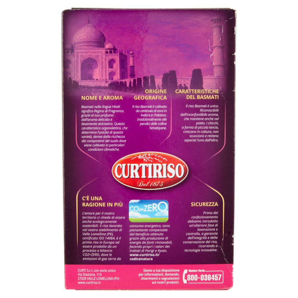 Curtiriso Riso Basmati, fragancia oriental, ideal para platos con carne, pescado y verduras, tiempo de cocción 10 minutos, paquete de 1 kg + lata italiana gourmet Polpa di Pomodoro de 400 g