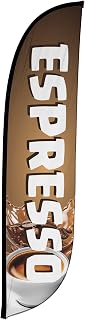 LookOurWay Feather Flag Banner - 12 Feet Tall Advertising Sign Swooper Flag Only, No Poles - Espresso (10M1200630)