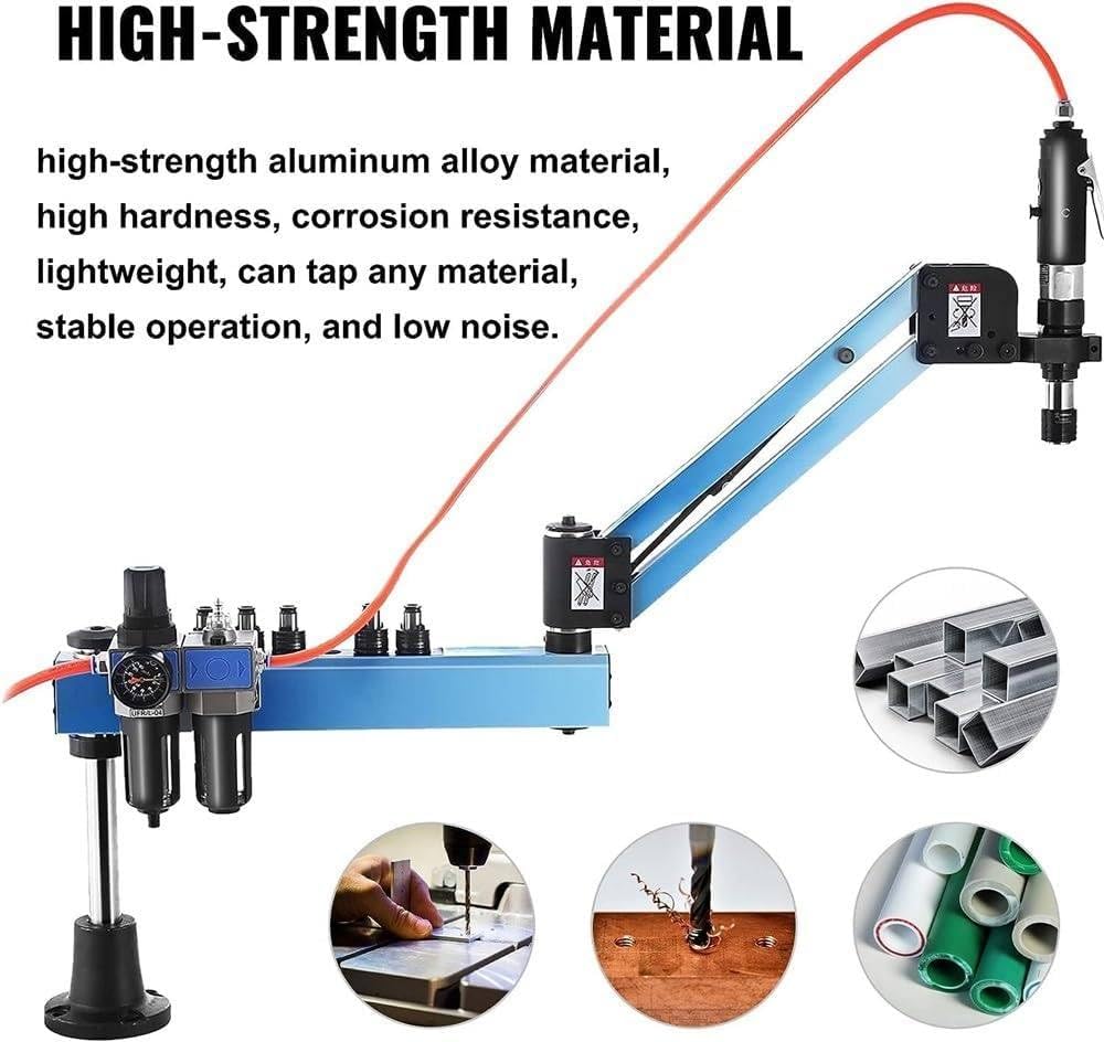 MáQuina de Roscar NeumáTica M3-M12, MáQuina de Roscar NeumáTica Universal de 360°, Brazo Flexible de 400 RPM por Minuto, para Talleres de FáBrica, CarpinteríA, FabricacióN de Moldes