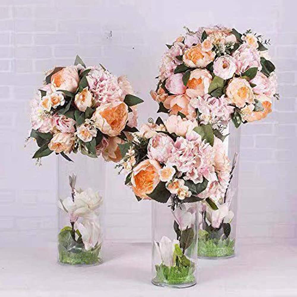 Rishabh Home Decoration Glass Clear Cylinder Vase Floral Cylinder Glass Vase for Weddings, Events, Decorating, Arrangements, Flowers, Office, or Home (Set of 3) 2
