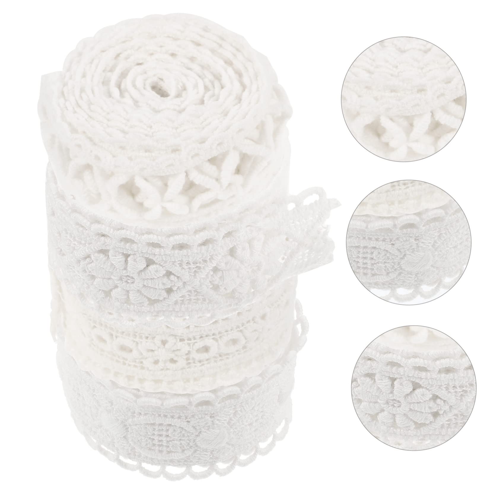 12 Rollos Cordón adornos de encaje de algodón molduras decorativas Decoración de encaje Material de para cortinas y manteles ribete de tela de de ropa