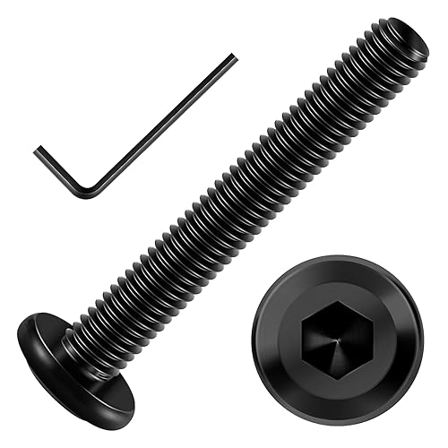 Miniatura 58 de Mywish Tornillos hexagonales de cabeza plana M8 x 1.181 in, 20 unidades, tornillos de acero inoxidable 304 para muebles, rosca completa, óxido negro