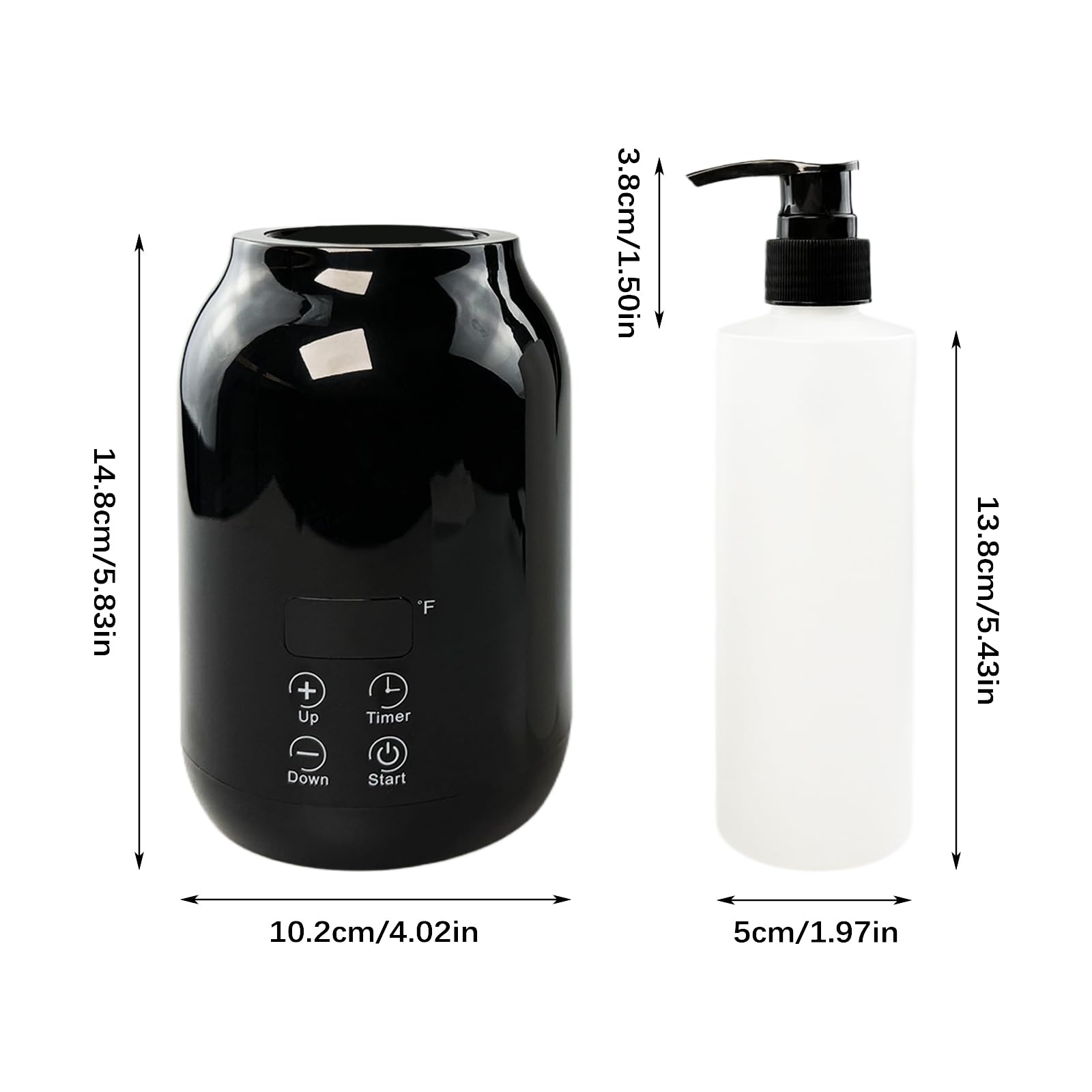 Massageöl Wärmer, Einstellbare Massageölwärmer 30-65°C mit 2 Ölflaschenspender LED Anzeige, Gel Ölwärmer Flaschenwärmer für Spa Salon