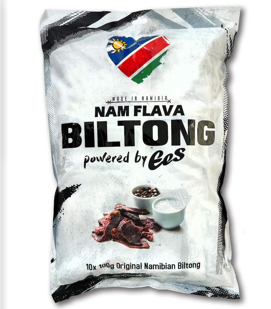 Nam Flava - Original Biltong aus Namibia - 1 kg (10x100 g) - Trockenfleisch, Beef Jerky, viel Protein