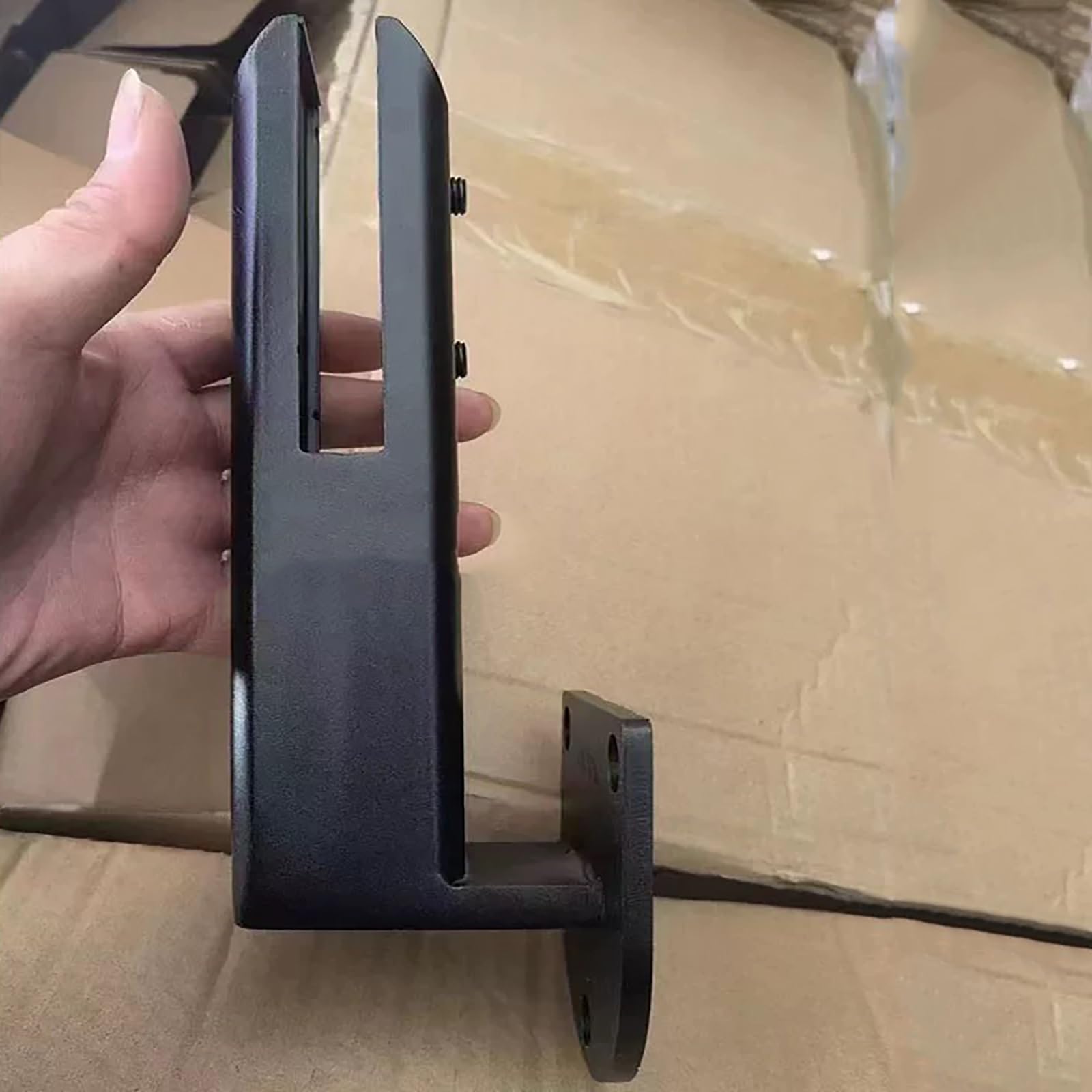 Juego de 7 Abrazaderas para barandilla de Vidrio Negro para escaleras, terrazas, Balcones, Soportes de Cerca de 20 cm de Alto, hoteles y terrazas