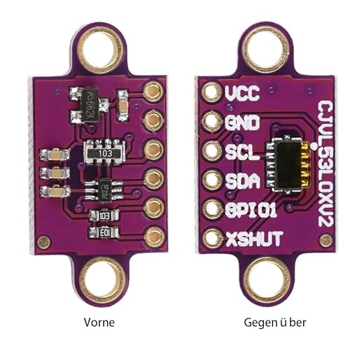 GERUI 6 Stück VL53L0X Time-of-Flight Entfernungssensor Flugmessung ToF Laser Range Finder 940nm Laser Detect Modul，Serial Port PWM Output.