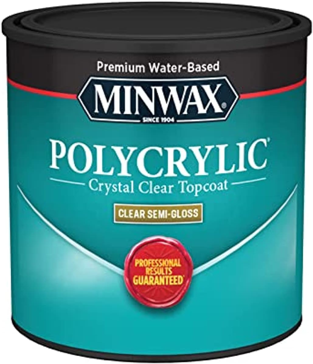 Acabado protector policrílico Minwax, brillo transparente, transparente, 1/2 pinta, 244444444
