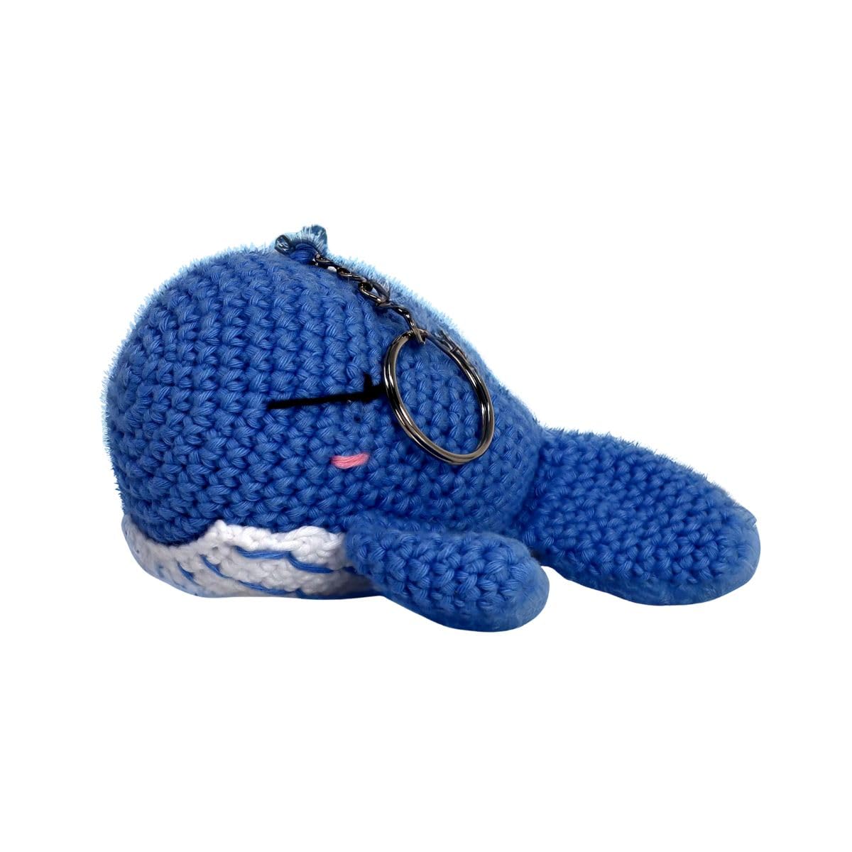 KNITTY CRITTERS – Sealife Keyrings – Whale | Beginner-Friendly Crochet Craft Kit with Recycled Yarn