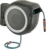 GARDENA 18622-20 Wall-Mounted Automatic Hose Box, RollUp ML 85.2 ft 25 m, Silver Hose Reel 180 Degree Rotation, UV and Frost Proof German Brand Watering, Gardening, Watering