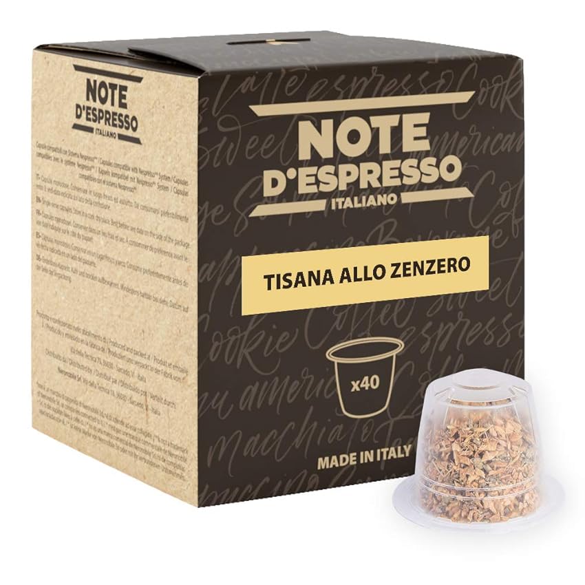 Immagine del prodotto Note D'Espresso, Tisana allo Zenzero, Capsule Compatibili Soltanto con Sistema NESPRESSO*, 40 caps