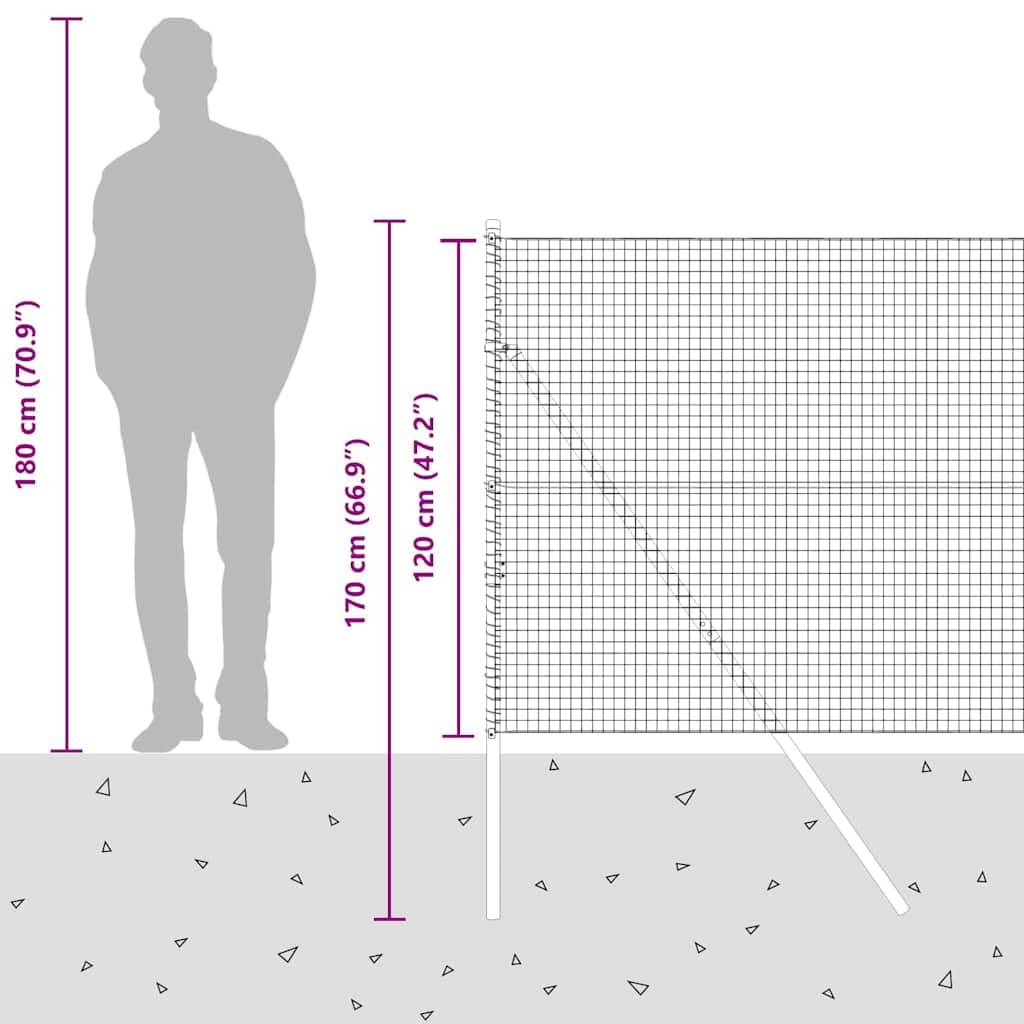 vidaXL Ogrodzenie z spawanej siatki do mocowania w ziemi 25 x 1,2 m