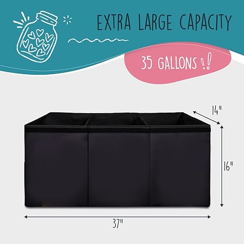 Miniatura 2 de Organizador de almacenamiento de juguetes extra grande con tapa, diseño de caja de almacenamiento de juguetes resistente y plegable, contenedor de