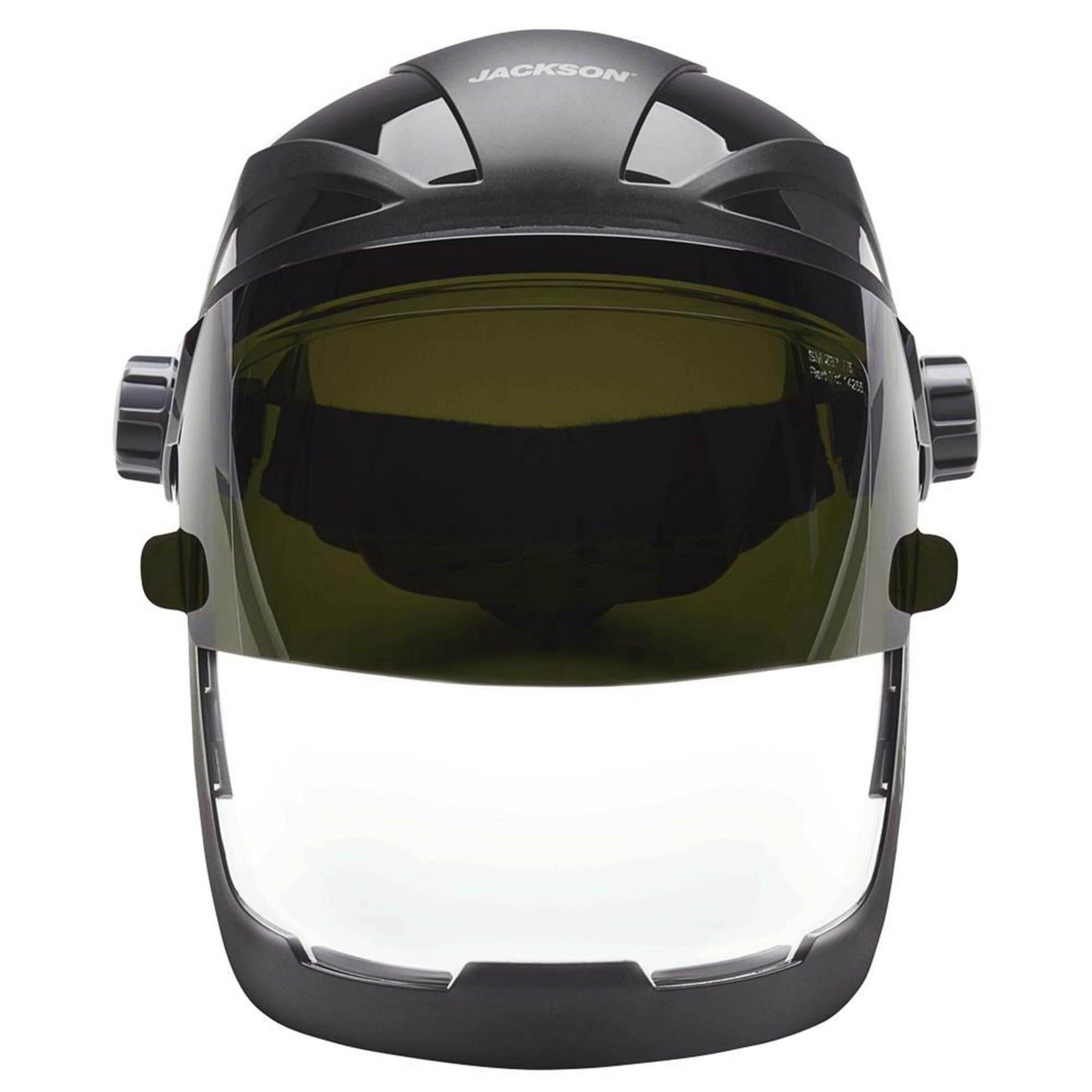 Jackson Safety 14230 Quad 500 Premium Multi-Purpose Face Shield/Face Guard; Ratcheting Headgear, Clear Tint, Anti-Fog Coating, Visor Face Protection with 5 IR Rated Flipshade